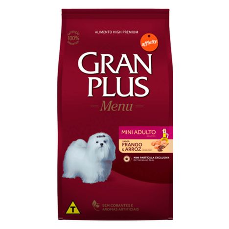 Ração GranPlus Menu para Cães Adultos de Porte Mini Sabor Frango e Arroz 15 kg Ração GranPlus Menu para Cães Adultos de Porte Mini Sabor Frango e Arroz 15 kg