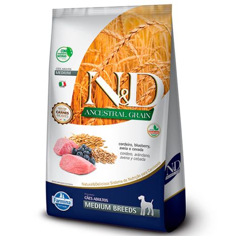 Ração N&D Ancestral para Cães Adultos de Raças Médias Sabor Cordeiro 2,5 Kg