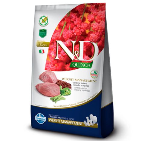 Ração N&D Quinoa Weight para Cães Adultos Sabor Cordeiro 10,1 Kg