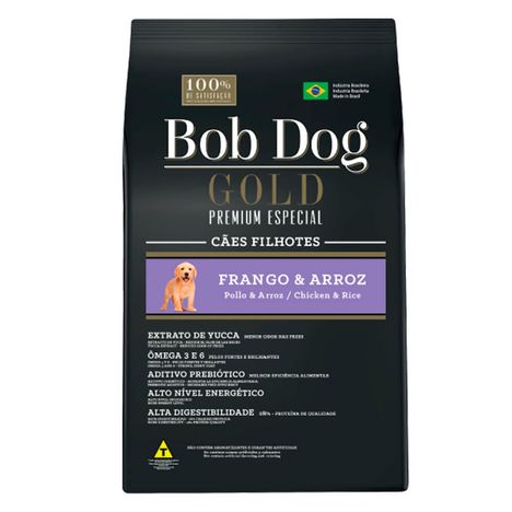 Ração Bob Dog Gold Premium Cães Filhotes Frango e Arroz 3 Kg