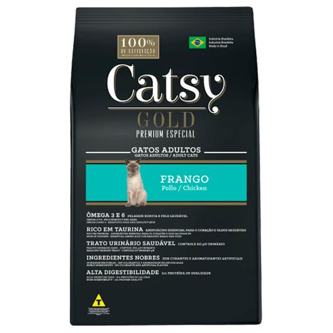 Ração Catsy Gold Premium Especial Gatos Adultos Sabor Frango 1 Kg