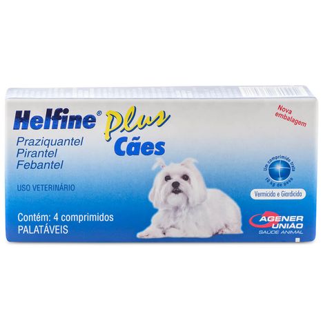 Vermífugo Helfine Plus Cães com 4 Comprimidos Vermífugo Helfine Plus Cães com 4 Comprimidos