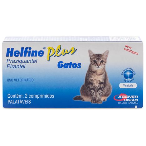Vermífugo Helfine Plus Gatos com 2 Comprimidos Vermífugo Helfine Plus Gatos com 2 Comprimidos