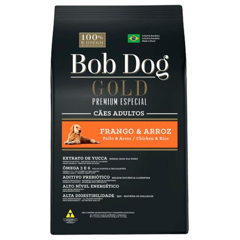Ração Bob Dog Gold Premium Cães Adultos Frango e Arroz 15 kg Ração Bob Dog Gold Premium Cães Adultos Frango e Arroz 15 kg