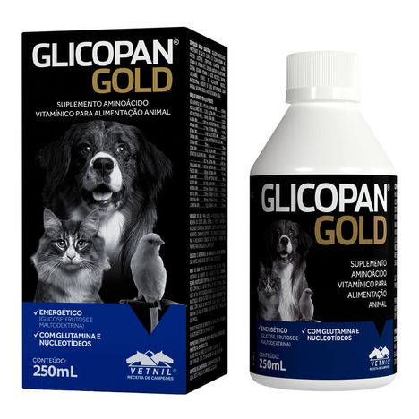 Suplemento Glicopan Gold para Cães e Gatos com 250 ml Suplemento Glicopan Gold para Cães e Gatos com 250 ml