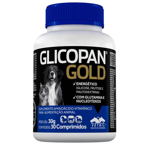 Glicopan Gold Vetnil com 30 Comprimidos
