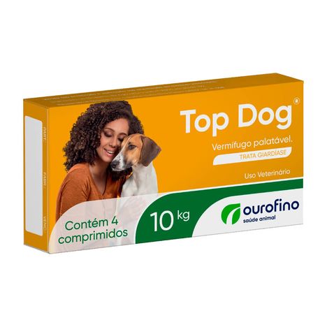 Vermífugo Top Dog até 10kg com 4 Comprimidos Vermífugo Top Dog até 10kg com 4 Comprimidos