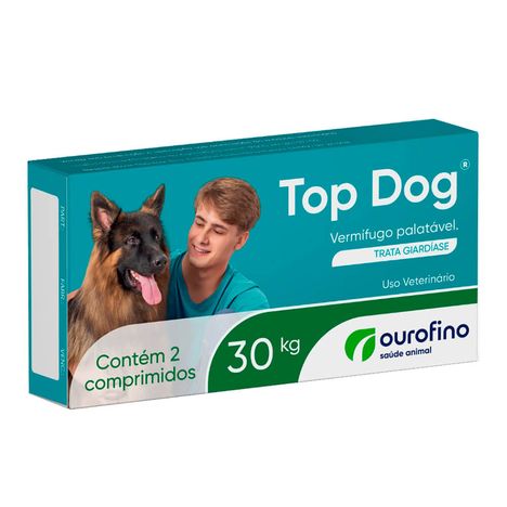Vermífugo Top Dog com 2 Comprimidos Cães de 30 Kg
