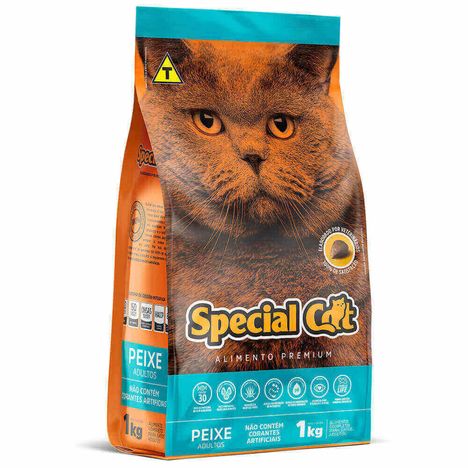 Ração Premium Special Cat Para Gatos Adultos Sabor Peixe 1 kg Ração Premium Special Cat Para Gatos Adultos Sabor Peixe 1 kg