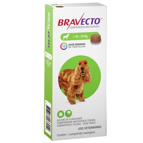 Bravecto Antipulgas e Carrapatos para Cães de 10kg a 20kg Bravecto Antipulgas e Carrapatos para Cães de 10kg a 20kg