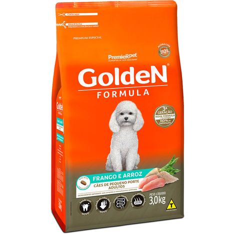Ração Golden Fórmula Mini Bits Para Cães Adultos de Porte Pequeno Sabor Frango e Arroz 3 kg Ração Golden Fórmula Mini Bits Para Cães Adultos de Porte Pequeno Sabor Frango e Arroz 3 kg