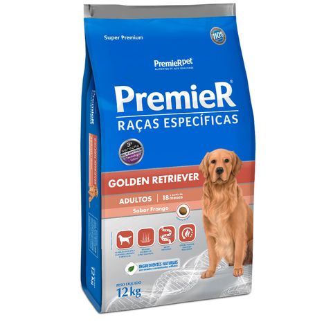 Ração Premier Raças Específicas Para Cães Retriever Adultos Sabor Frango 12 kg Ração Premier Raças Específicas Para Cães Retriever Adultos Sabor Frango 12 kg
