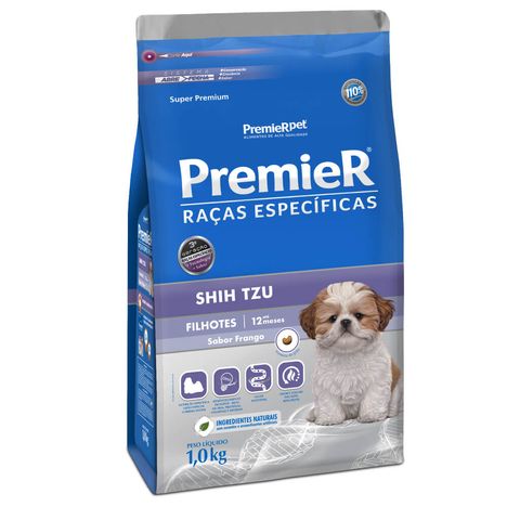 Ração Premier Raças Específicas Para Cães Shih Tzu Filhotes Sabor Frango 1 kg Ração Premier Raças Específicas Para Cães Shih Tzu Filhotes Sabor Frango 1 kg