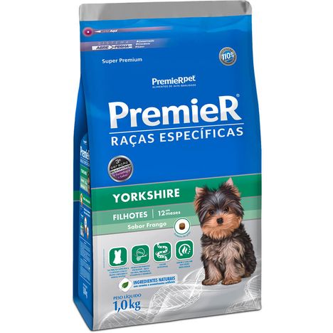 Ração Premier Raças Específicas Para Cães Yorkshire Filhotes Sabor Frango 1 kg Ração Premier Raças Específicas Para Cães Yorkshire Filhotes Sabor Frango 1 kg
