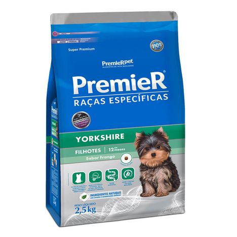 Ração Premier Raças Específicas Para Cães Yorkshire Filhotes Sabor Frango 2,5 kg Ração Premier Raças Específicas Para Cães Yorkshire Filhotes Sabor Frango 2,5 kg