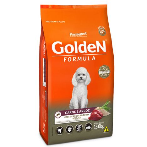 Ração Golden Fórmula Mini Bits Para Cães Adultos Sabor Carne e Arroz 15 Kg