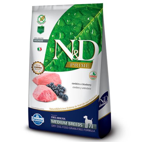Ração N&D Prime Cordeiro e Blueberry Cães Adultos Raças Médias Farmina 10,1 kg Ração N&D Prime Cordeiro e Blueberry Cães Adultos Raças Médias Farmina 10,1 kg