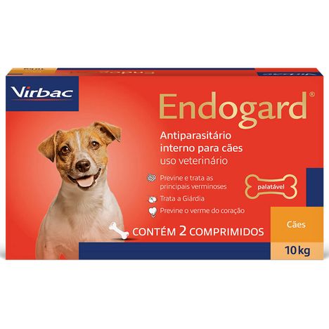 Vermífugo Endogard Cães 10 Kg com 2 Comprimidos Vermífugo Endogard Cães 10 Kg com 2 Comprimidos