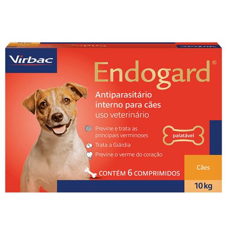 Vermífugo Endogard Cães 10 Kg com 6 Comprimidos Vermífugo Endogard Cães 10 Kg com 6 Comprimidos
