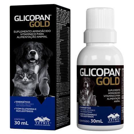 Suplemento Glicopan Gold para Cães e Gatos com 30 ml Suplemento Glicopan Gold para Cães e Gatos com 30 ml