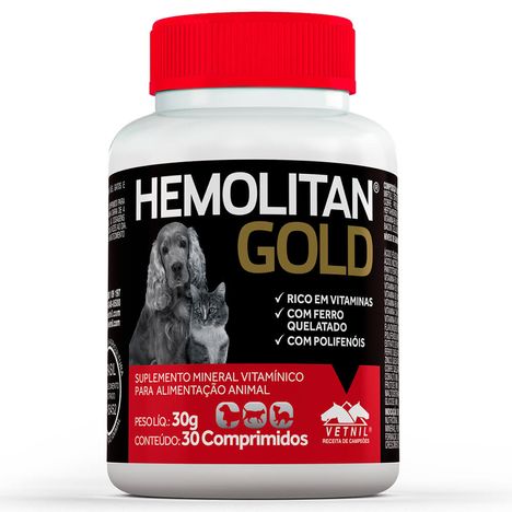 Hemolitan Gold Vetnil com 30 Comprimidos