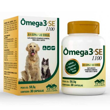 Omega 3 + SE 1100mg Vetnil com 30 Comprimidos