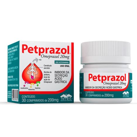 Petprazol 200mg Vetnil com 30 Comprimidos