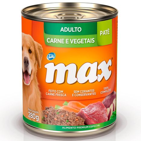 Patê Max Cães Adultos Sabor Carne e Vegetais 280g