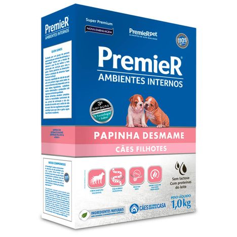 Papinha Premier Ambientes Internos Desmame Para Cães Filhotes 1 Kg Papinha Premier Ambientes Internos Desmame Para Cães Filhotes 1 Kg
