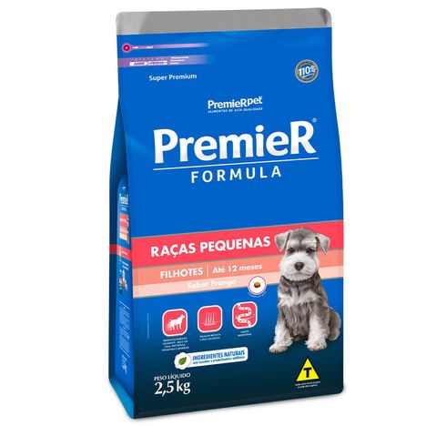 Ração Premier Fórmula Para Cães Filhotes de Raças Pequenas Sabor Frango 2,5 kg Ração Premier Fórmula Para Cães Filhotes de Raças Pequenas Sabor Frango 2,5 kg