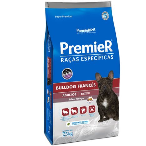 Ração Premier Raças Específicas Para Cães Bulldog Adultos Sabor Frango 7,5 Kg