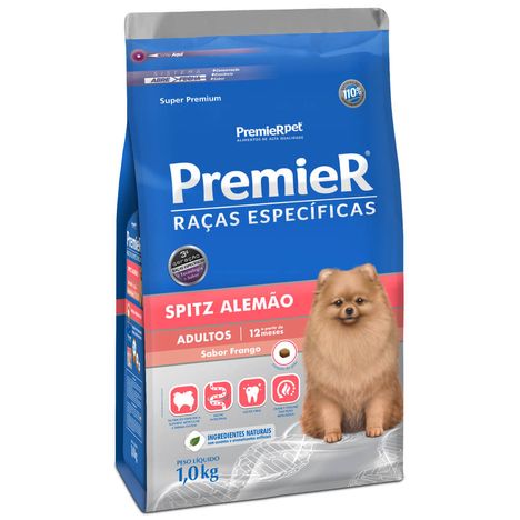 Ração Premier Raças Específicas Para Cães Spitz Alemão Adultos Sabor Frango 1 kg Ração Premier Raças Específicas Para Cães Spitz Alemão Adultos Sabor Frango 1 kg