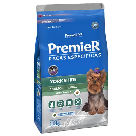 Ração Premier Raças Específicas Para Cães Yorkshire Adultos Sabor Frango 1 Kg