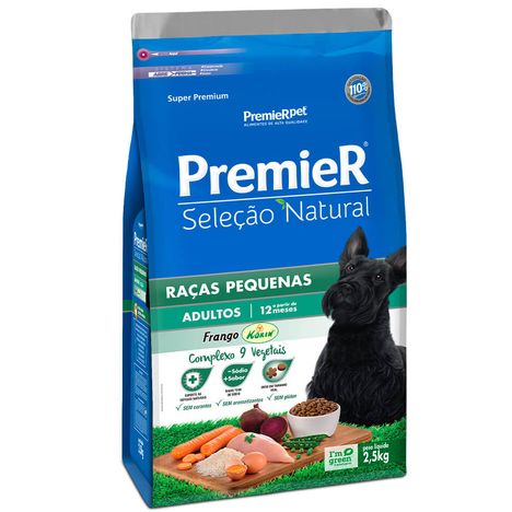 Ração Premier Seleção Natural Para Cães Adultos de Raças Pequenas Sabor Frango 2,5 Kg