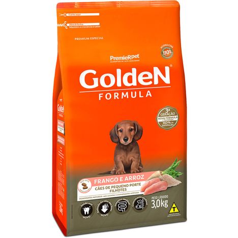 Ração Golden Fórmula Mini Bits Para Cães Filhotes de Porte Pequeno Sabor Frango e Arroz 3 kg Ração Golden Fórmula Mini Bits Para Cães Filhotes de Porte Pequeno Sabor Frango e Arroz 3 kg