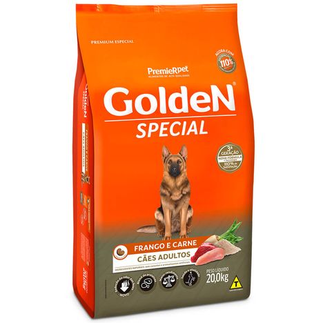 Ração Golden Special Para Cães Adultos Sabor Frango e Carne 20 Kg