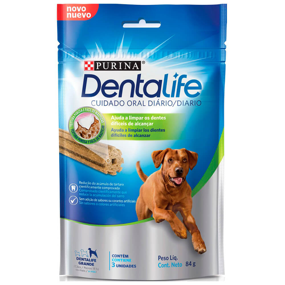 Petisco DentalLife para Cães Adultos Raças Grandes Frango 84g - petbox