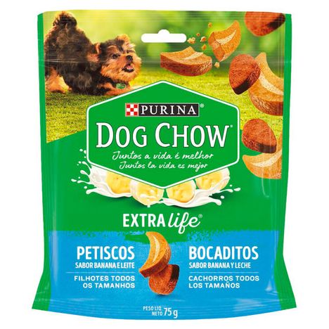 Petisco Dog Chow Cães Filhotes Sabor Banana e Leite 75g