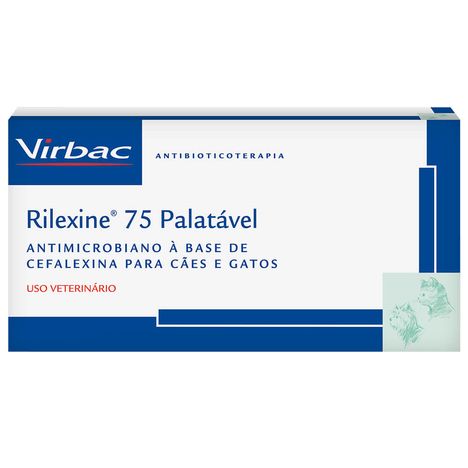 Antimicrobiano Rilexine para Cães e Gatos em Blister com 7 Comprimidos de 75 mg Antimicrobiano Rilexine para Cães e Gatos em Blister com 7 Comprimidos de 75 mg