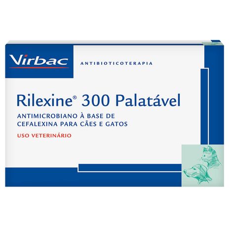 Antimicrobiano Rilexine para Cães e Gatos em Blister com 7 Comprimidos de 300 mg Antimicrobiano Rilexine para Cães e Gatos em Blister com 7 Comprimidos de 300 mg