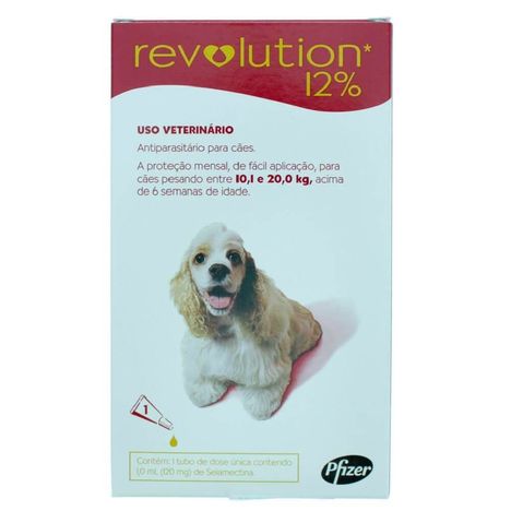 Revolution 12% Cães de 10,1 á 20 Kg 120mg Revolution 12% Cães de 10,1 á 20 Kg 120mg