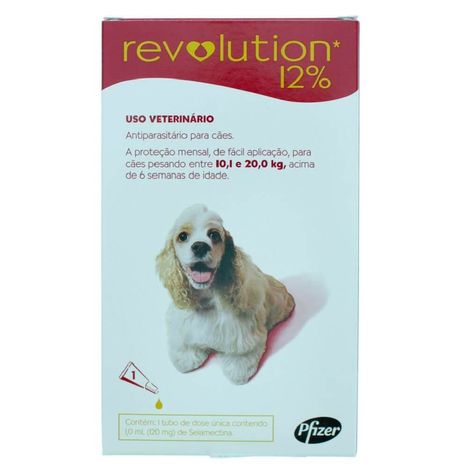 Revolution 12% Cães de 10,1 á 20 Kg 120mg