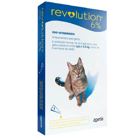 Revolution 6% para Gatos de 2,6 á 7,5 Kg Revolution 6% para Gatos de 2,6 á 7,5 Kg