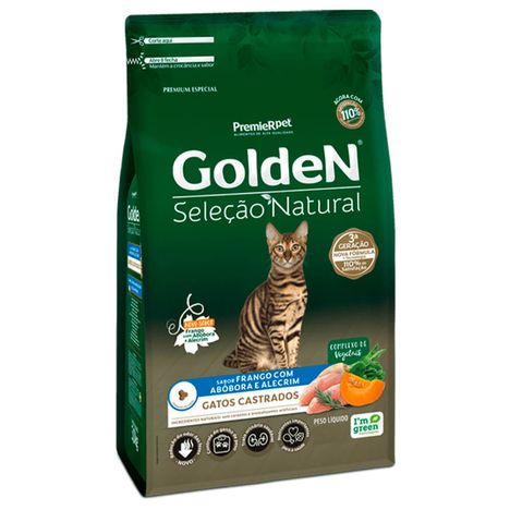 Ração Golden Seleção Natural Para Gatos Castrados Seleção Natural Abóbora 10,1 kg Ração Golden Seleção Natural Para Gatos Castrados Seleção Natural Abóbora 10,1 kg