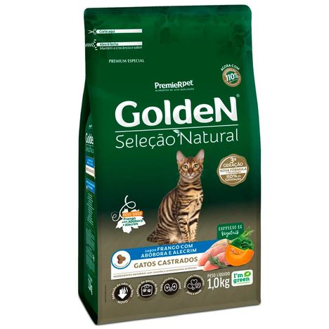 GoldeN Seleção Natural Gatos Castrados Sabor Frango com Abóbora e Alecrim 1Kg GoldeN Seleção Natural Gatos Castrados Sabor Frango com Abóbora e Alecrim 1Kg