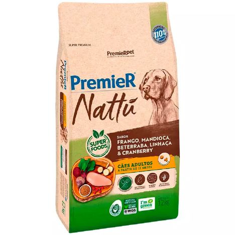 PremieR Nattu Cães Adultos sabor Mandioca 12 kg PremieR Nattu Cães Adultos sabor Mandioca 12 kg