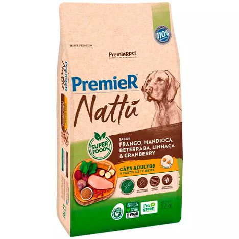 PremieR Nattu Cães Adultos sabor Mandioca 12Kg