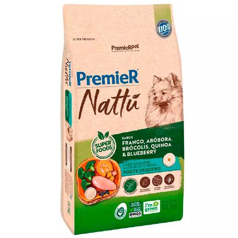 PremieR Nattu Cães Adultos Pequeno Porte sabor Abóbora 10,1 Kg