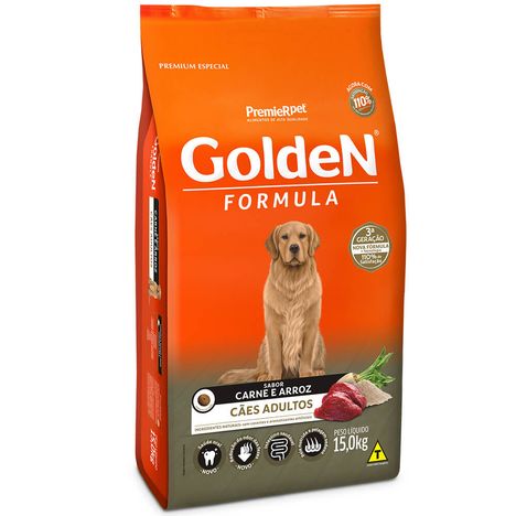 Ração Golden Fórmula Para Cães Adultos Sabor Carne e Arroz 15 Kg