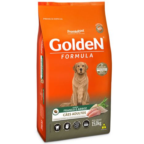 Ração Golden Fórmula Para Cães Adultos Sabor Frango e Arroz 15 kg Ração Golden Fórmula Para Cães Adultos Sabor Frango e Arroz 15 kg